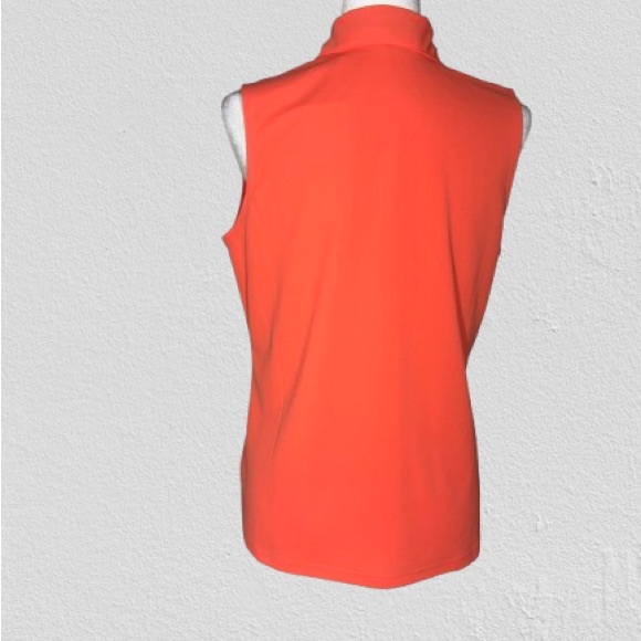 NWT Lady Hagen Sleeveless Polo Tank in Coral Orange Golf Women's Top Size Medium - Picture 3 of 11
